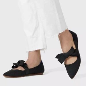 Rothy’s Black Point Bow Mary Jane Flat Size 8.5